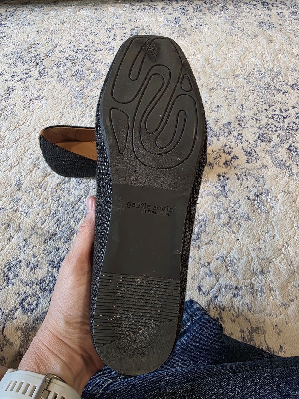 Gentle Souls Black Women’s Square-Toe Buckle Ballet Flat - Size 9 - Picture 9 of 11